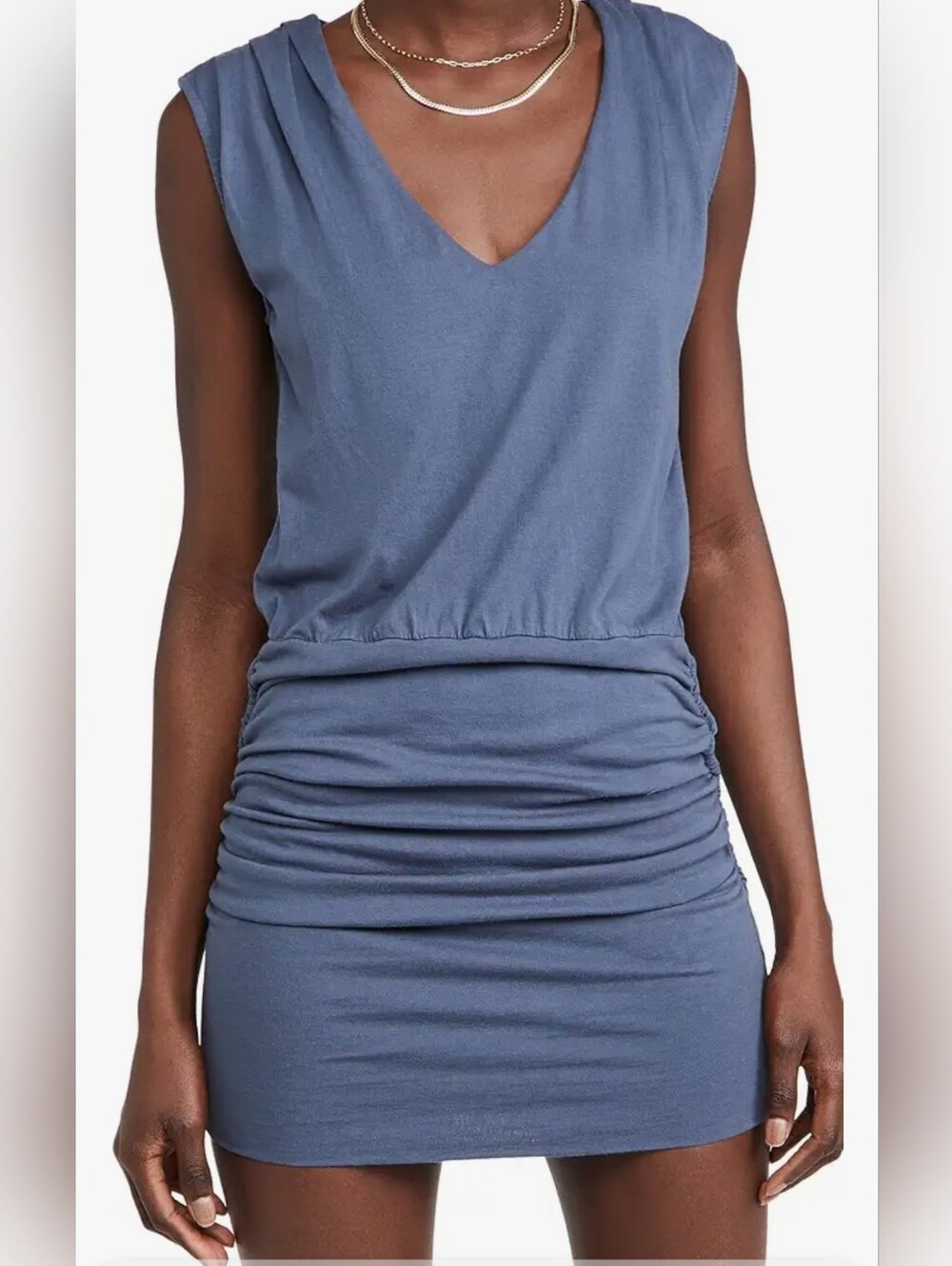 NWT Monrow Tucked Shoulder Shirred Dress